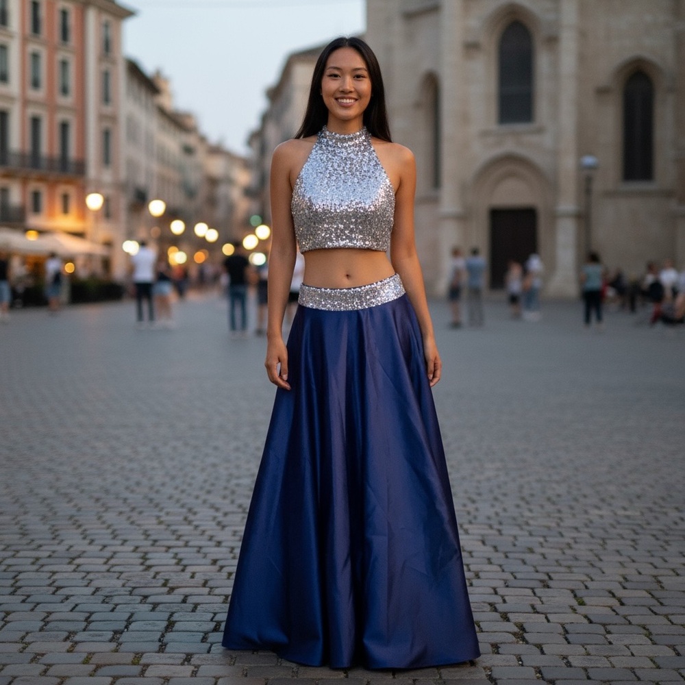 NWT Royal Blue & Silver Prom Dress size 6 Wow!!!!